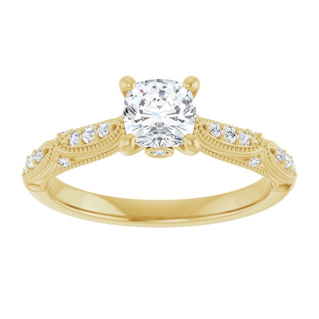 cushion-14K Yellow gold