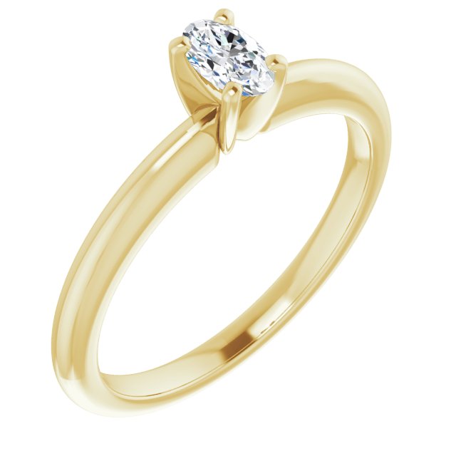 oval-14K Yellow gold