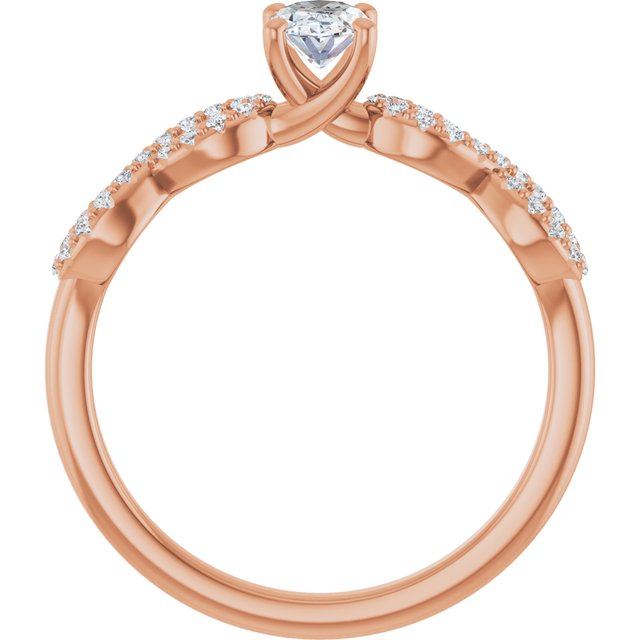 oval-14K Rose gold