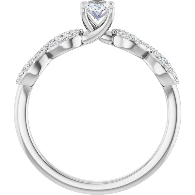 oval-14K White gold