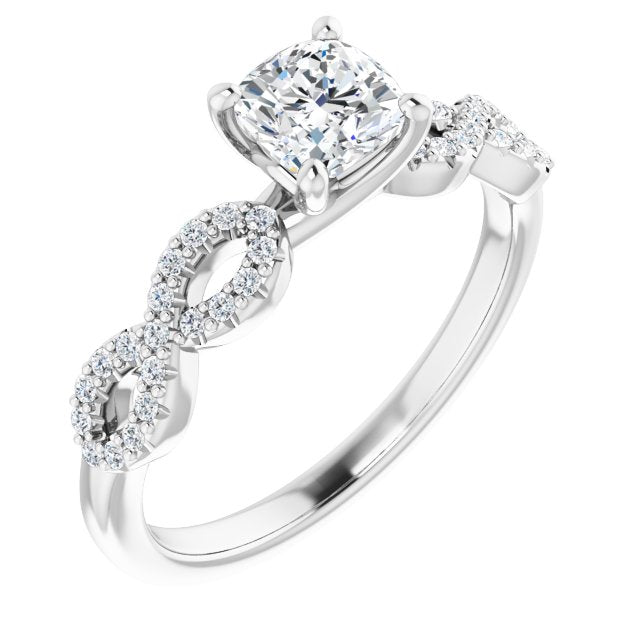 cushion-14K White gold