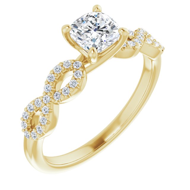 cushion-18K Yellow gold