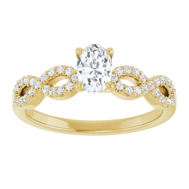 oval-14K Yellow gold