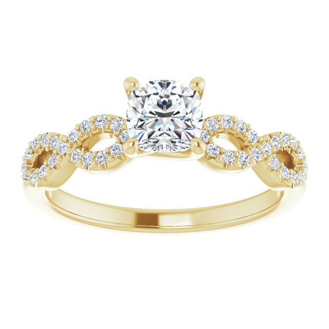cushion-14K Yellow gold