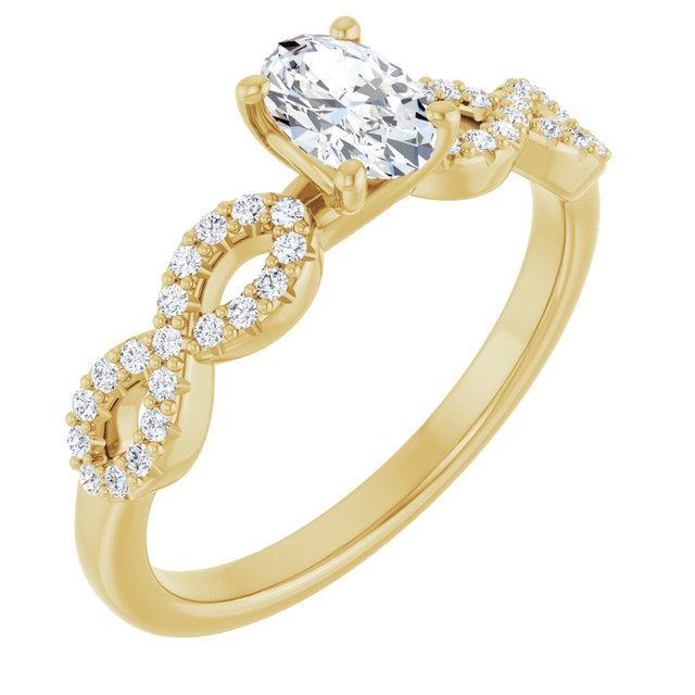 oval-14K Yellow gold