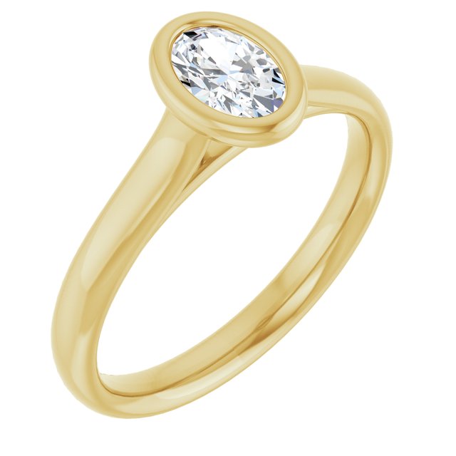 oval-10K Yellow gold