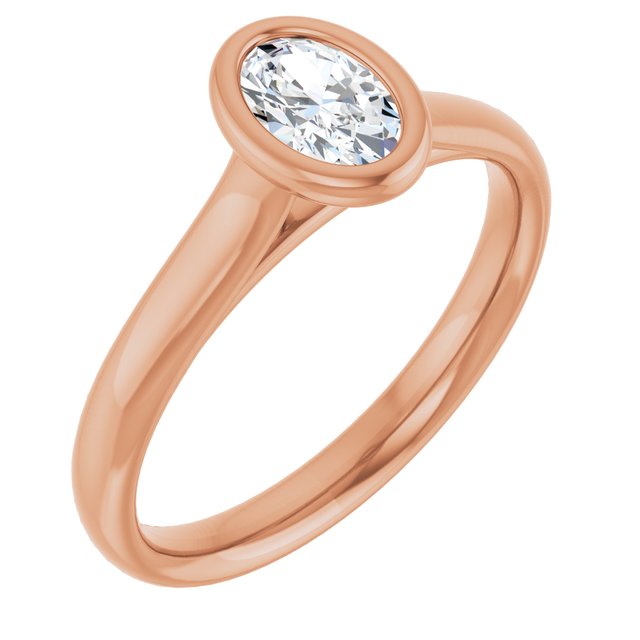 oval-14K Rose gold