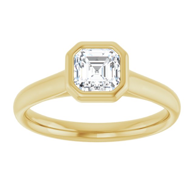 asscher-10K Yellow gold