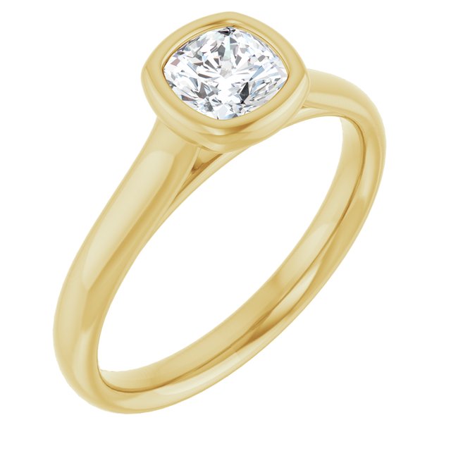 cushion-14K Yellow gold