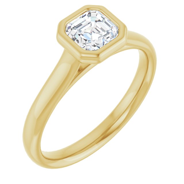asscher-14K Yellow gold