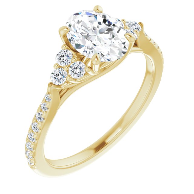 oval-10K Yellow gold