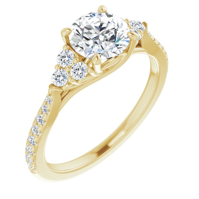 round-18K Yellow gold