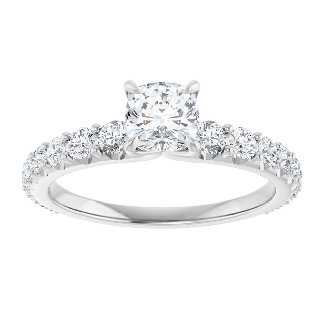 cushion-14K White gold