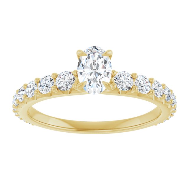 oval-14K Yellow gold