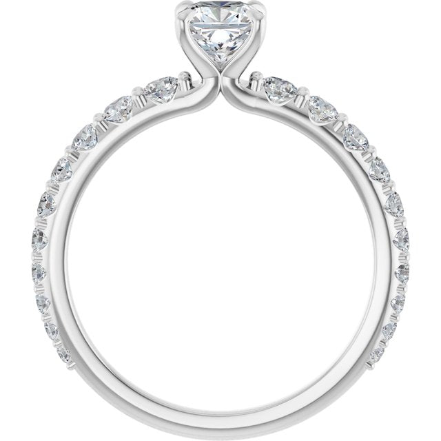 cushion-14K White gold