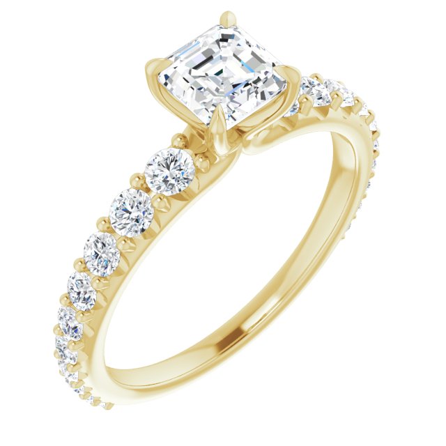 asscher-10K Yellow gold