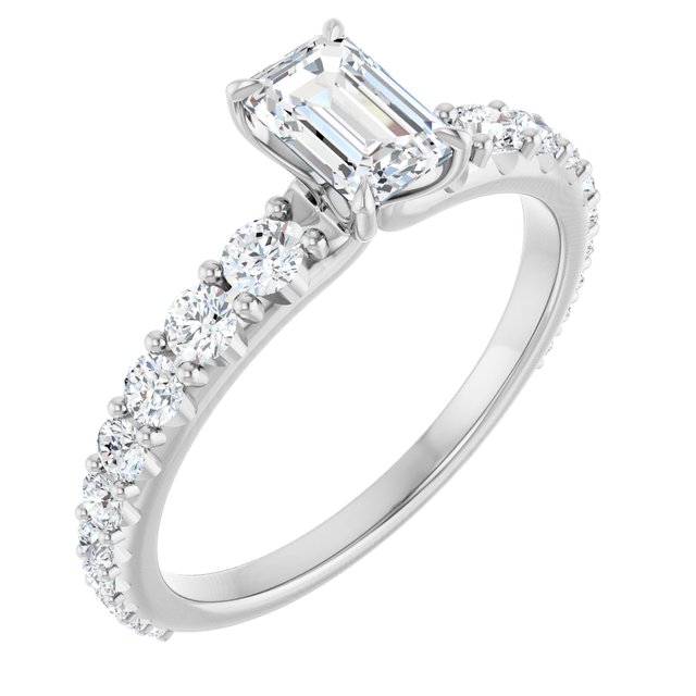 emerald-14K White gold