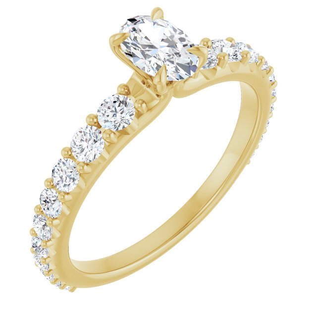 oval-10K Yellow gold