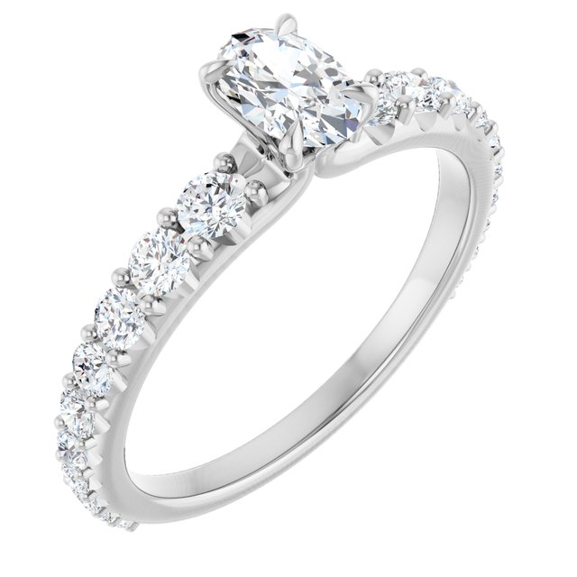 oval-14K White gold