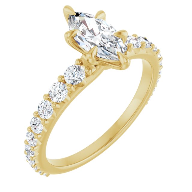 marquise-14K Yellow gold