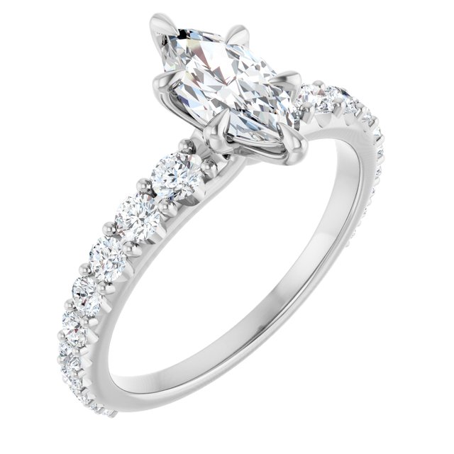 marquise-10K White gold