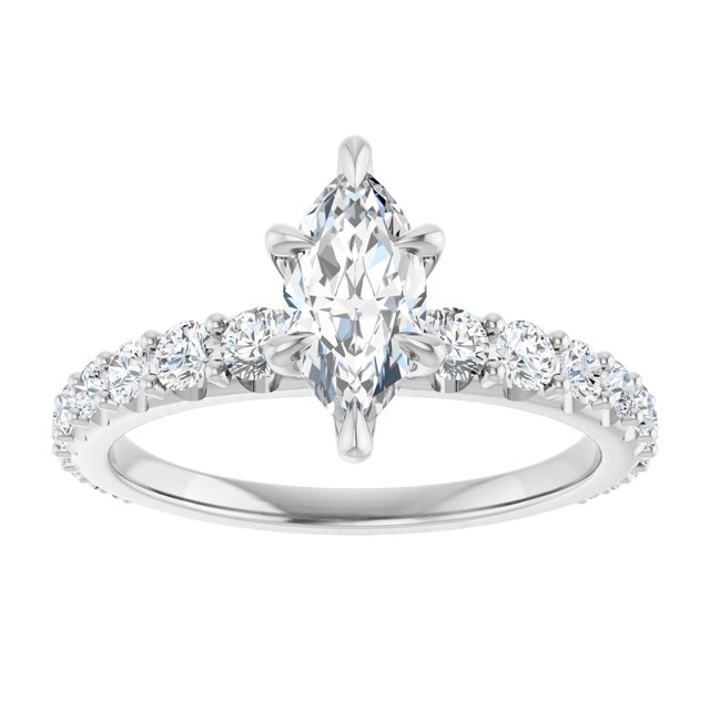 marquise-10K White gold
