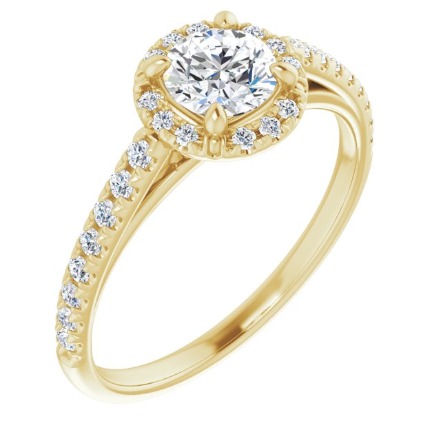 round-18K Yellow gold