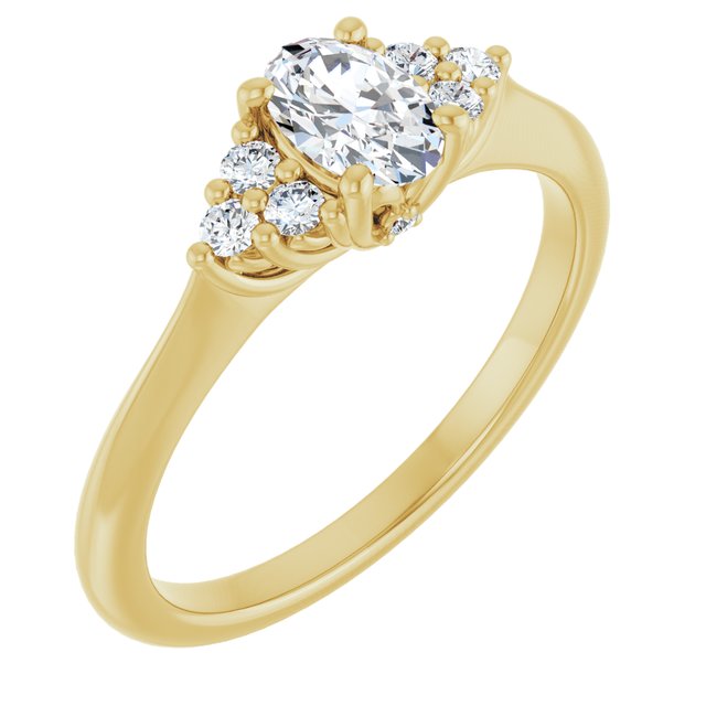oval-14K Yellow gold