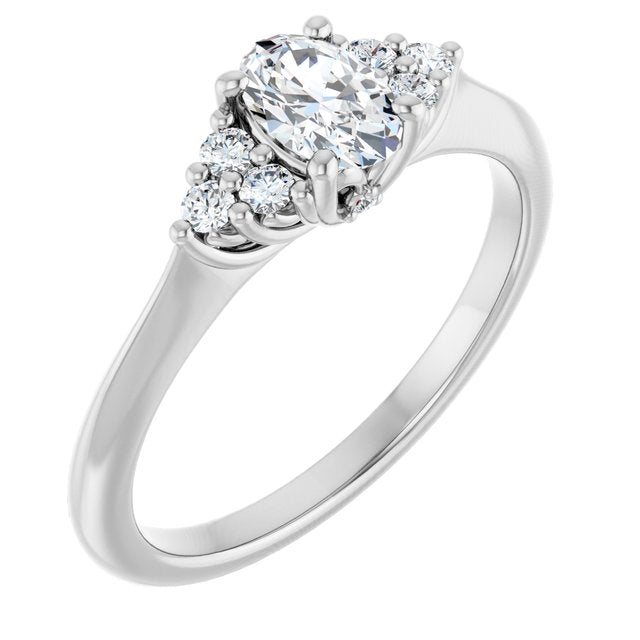 oval-14K White gold