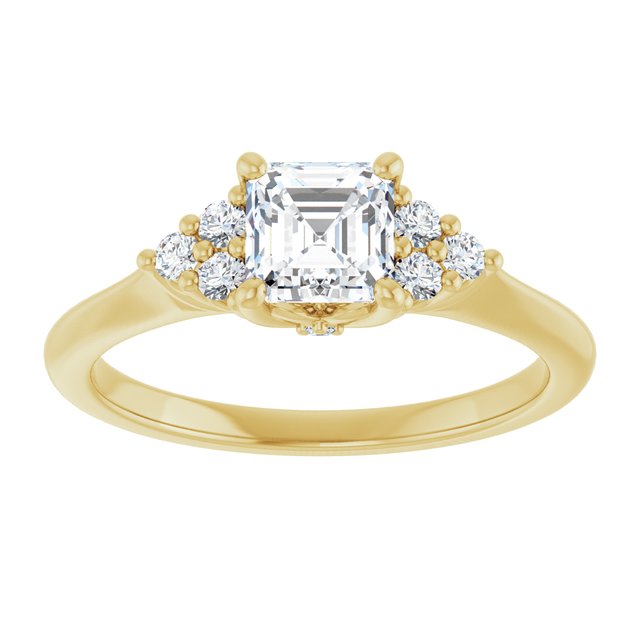 asscher-10K Yellow gold