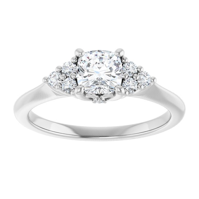 cushion-14K White gold