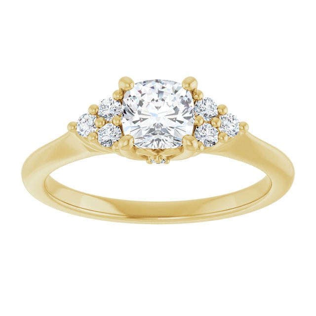 cushion-14K Yellow gold