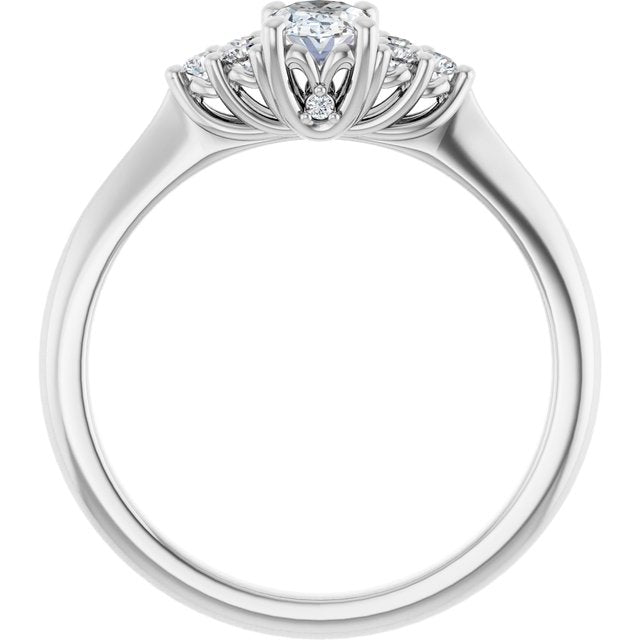 oval-14K White gold
