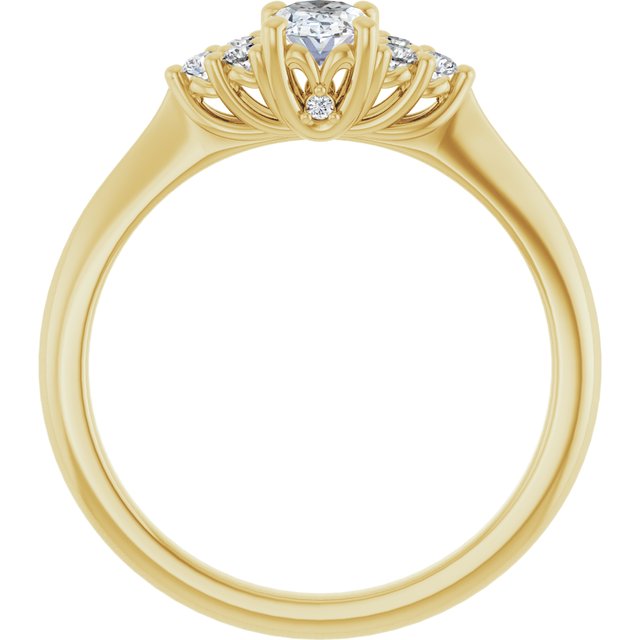 oval-14K Yellow gold
