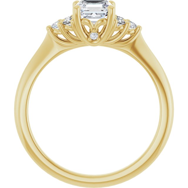 asscher-10K Yellow gold