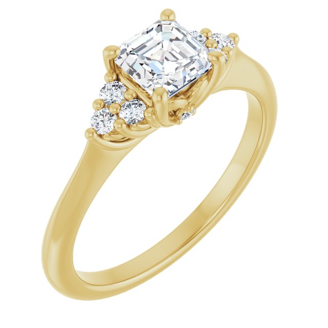 asscher-10K Yellow gold