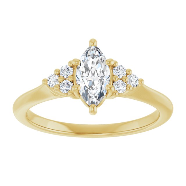 marquise-10K Yellow gold