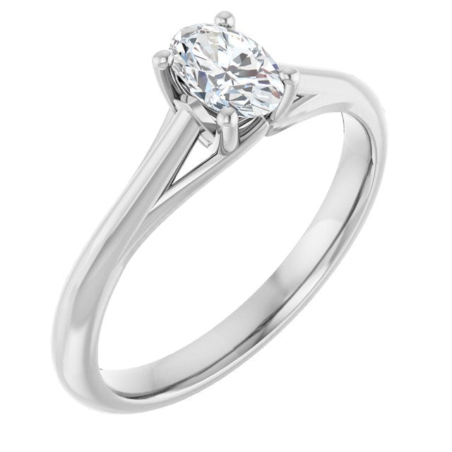 oval-14K White gold