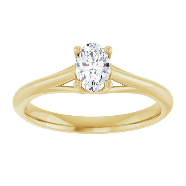 oval-10K Yellow gold