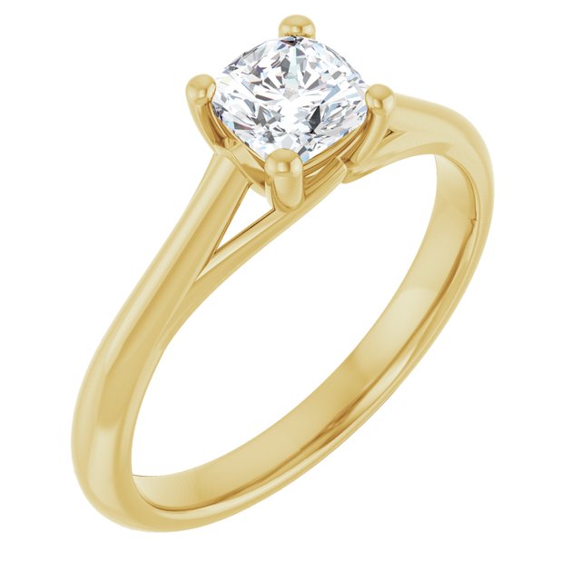 cushion-14K Yellow gold