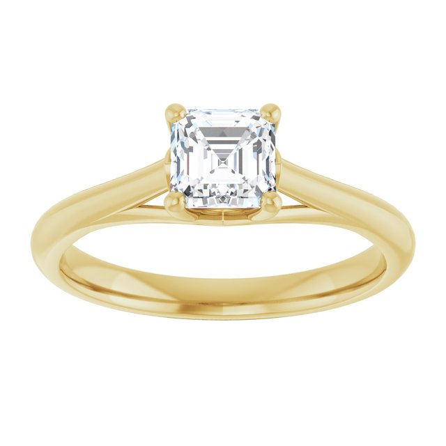 asscher-18K Yellow gold