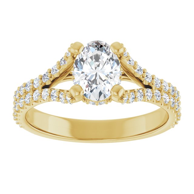 oval-14K Yellow gold