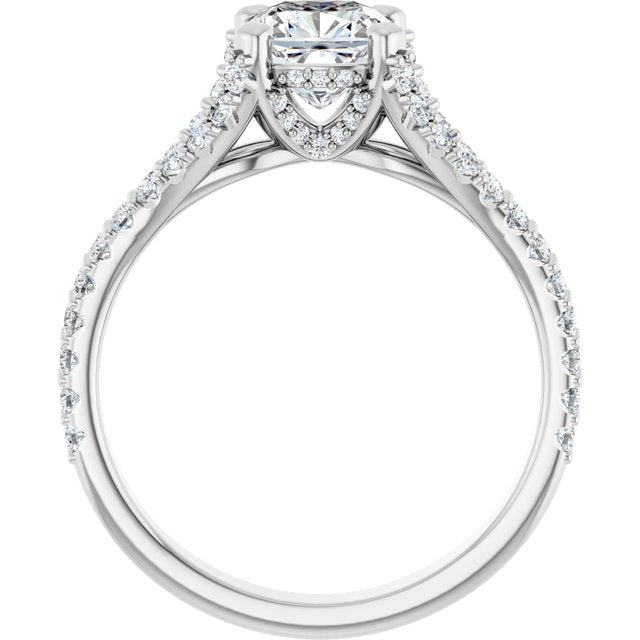 cushion-14K White gold