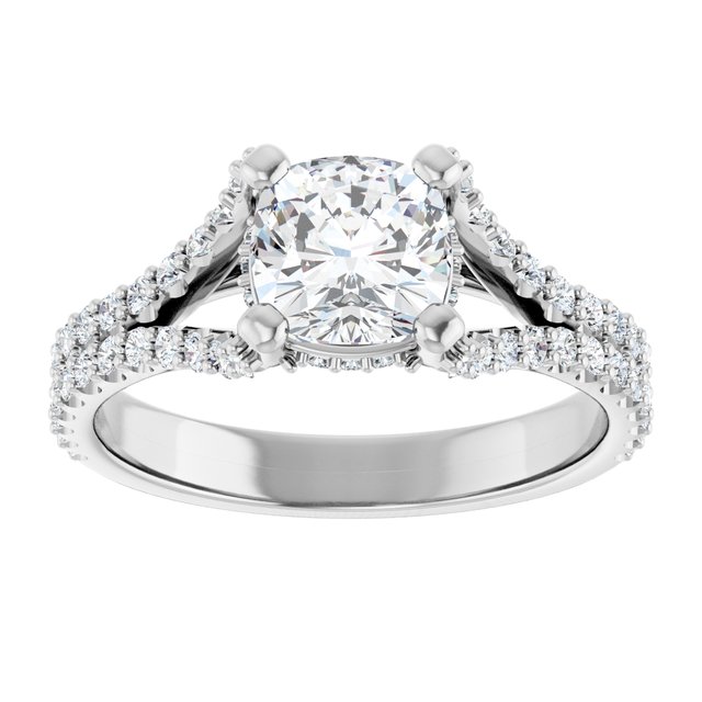cushion-14K White gold