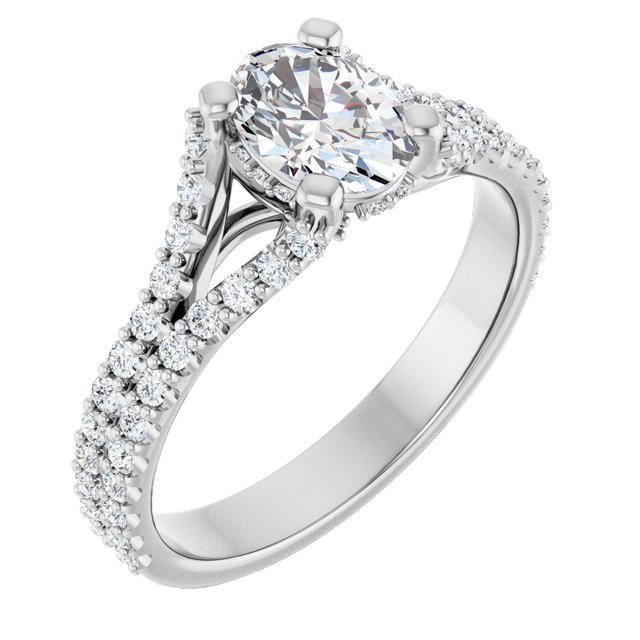 oval-14K White gold