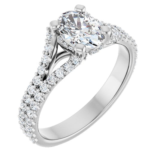 oval-14K White gold