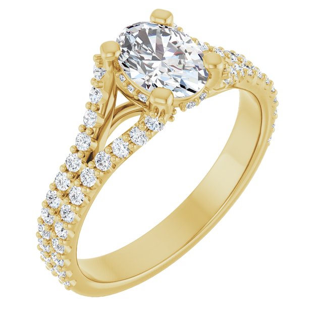 oval-18K Yellow gold