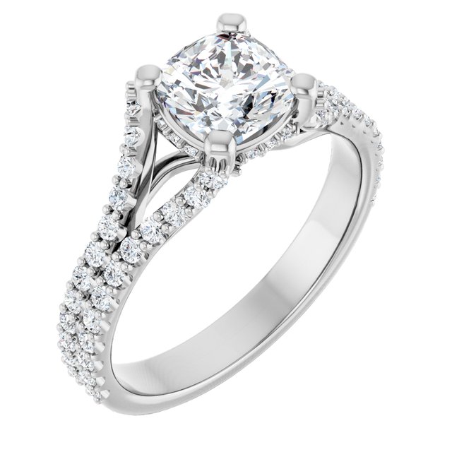 cushion-14K White gold