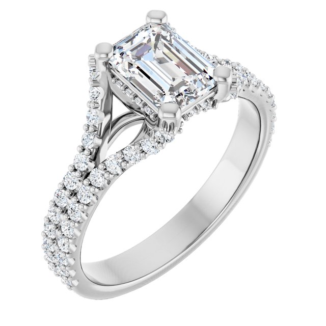emerald-14K White gold