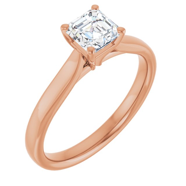 asscher-10K Rose gold